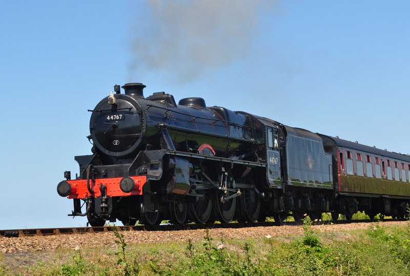 The Poppy Lines' 44767 "George Stephenson" Black 5 Steam Train