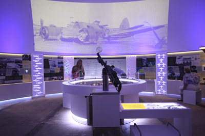 Anti aircraft gun training inside the military museum